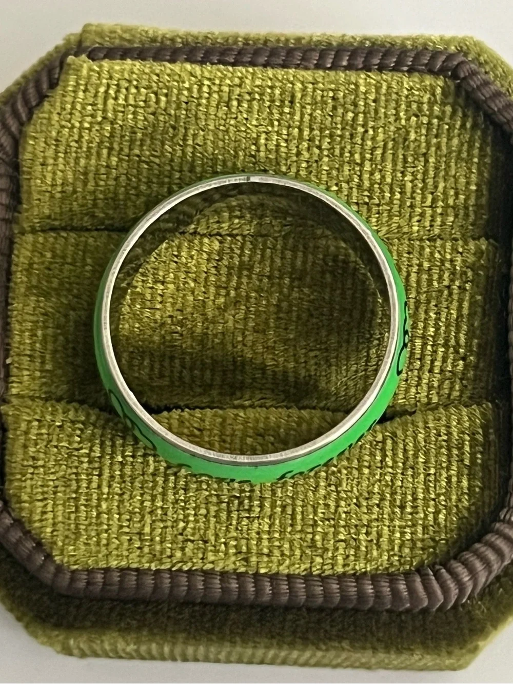 Love Forever Stainless Steel Men's Ring in Neon Green Size 10
